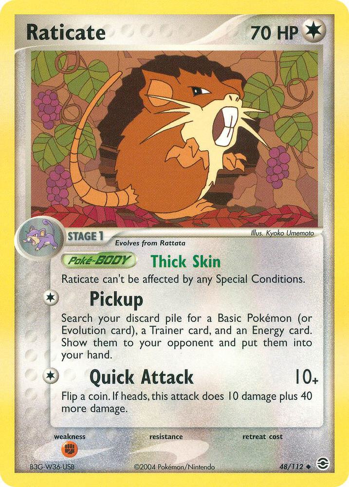 Raticate 48/112 card from FireRed & LeafGreen