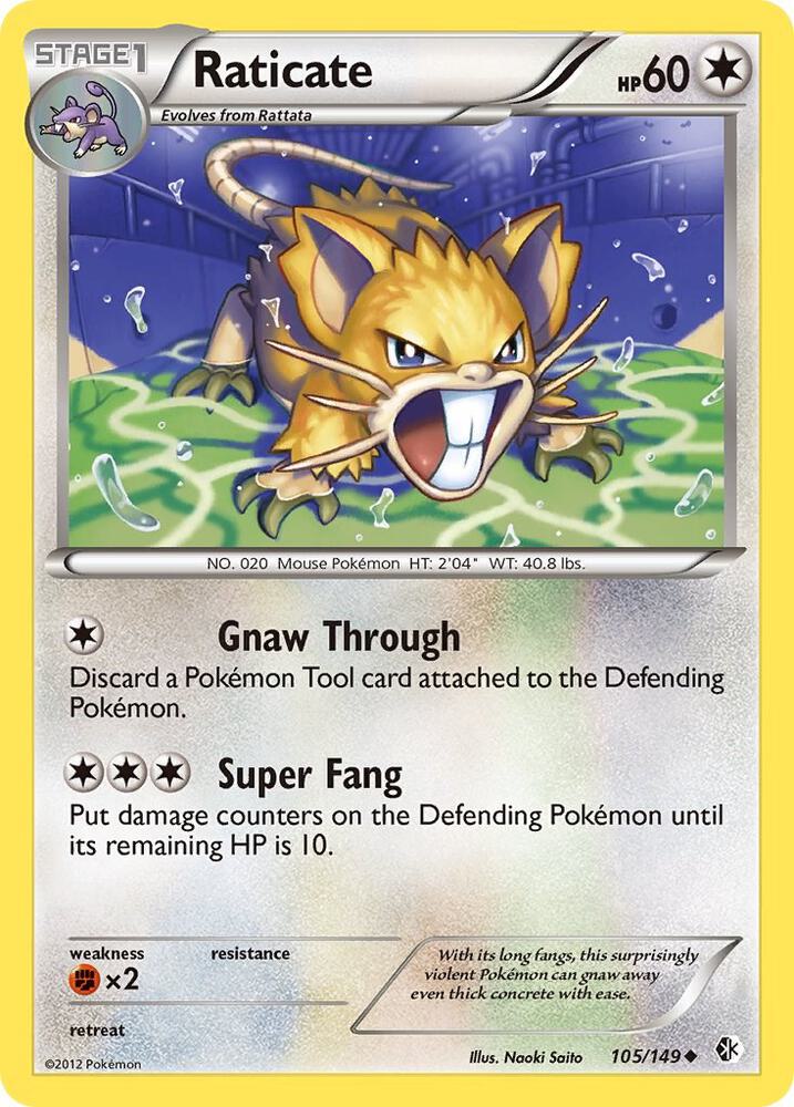 Raticate 105/149 card from Boundaries Crossed