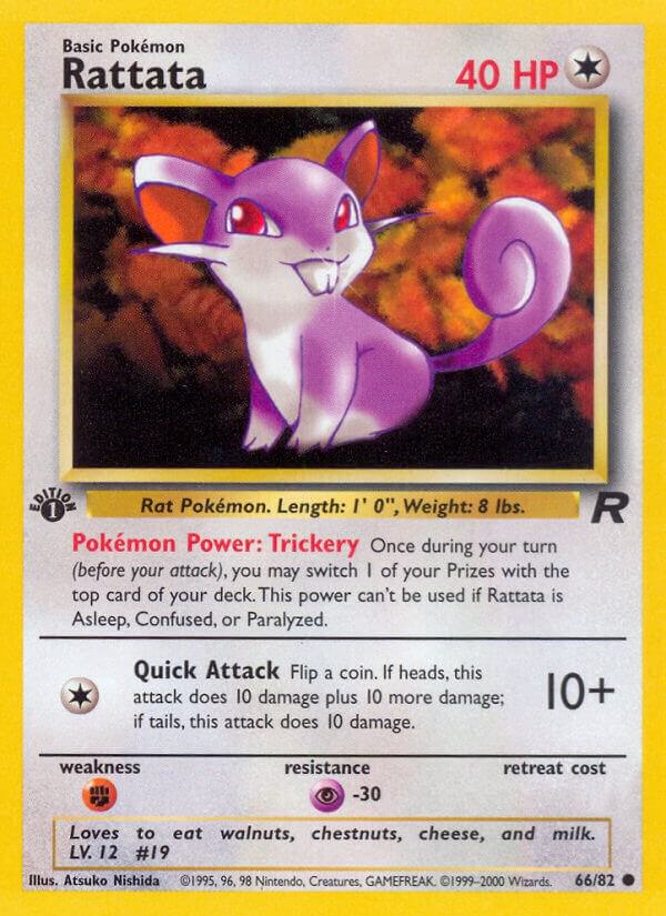 Rattata 66/82 card from Team Rocket