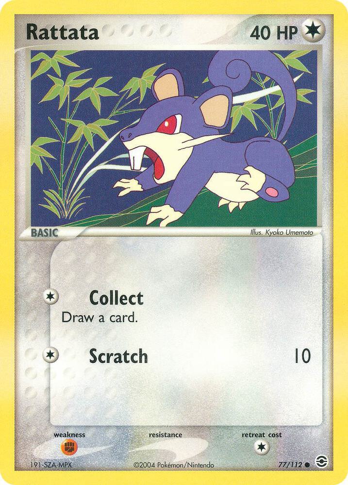 Rattata 77/112 card from FireRed & LeafGreen
