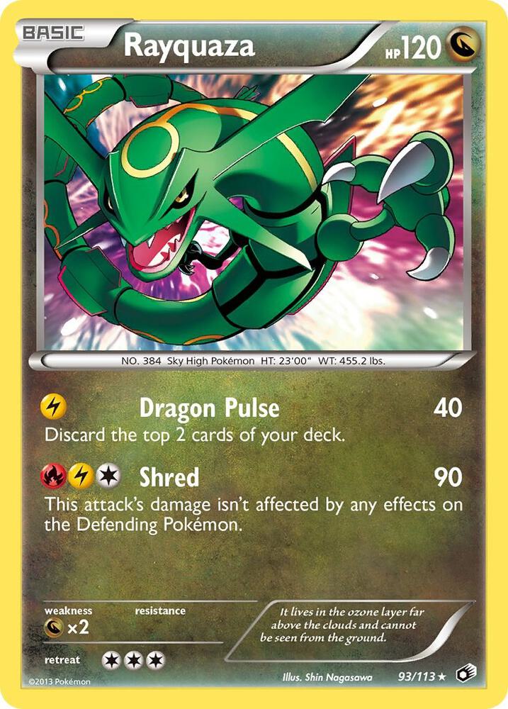Rayquaza 93/113 card from Legendary Treasures