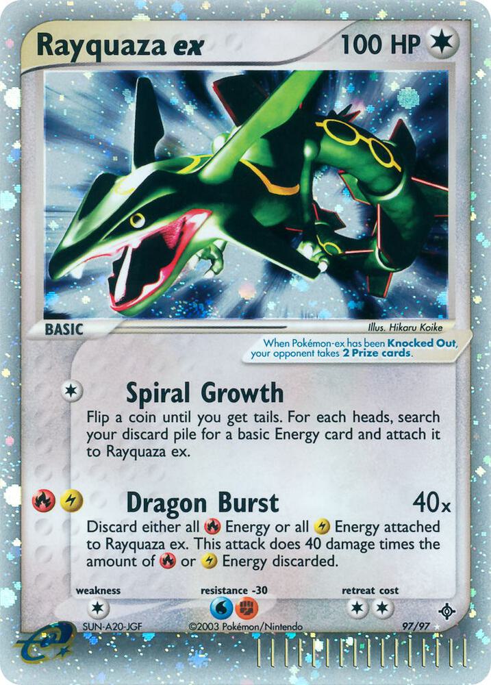 Rayquaza ex 97/97 card from Dragon