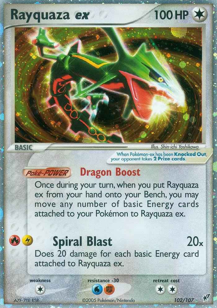Rayquaza ex 102/107 card from Deoxys