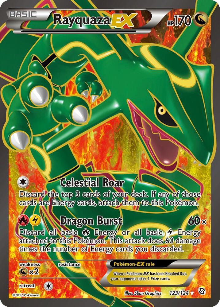 Rayquaza EX (123 Full Art) 123/124 card from Dragons Exalted