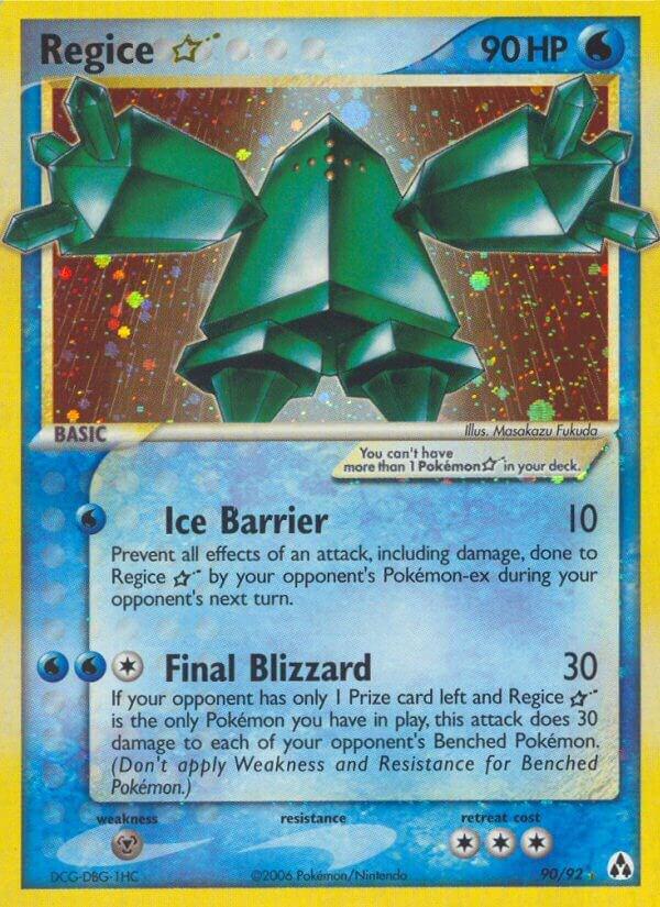 Regice Star 90/92 card from Legend Maker