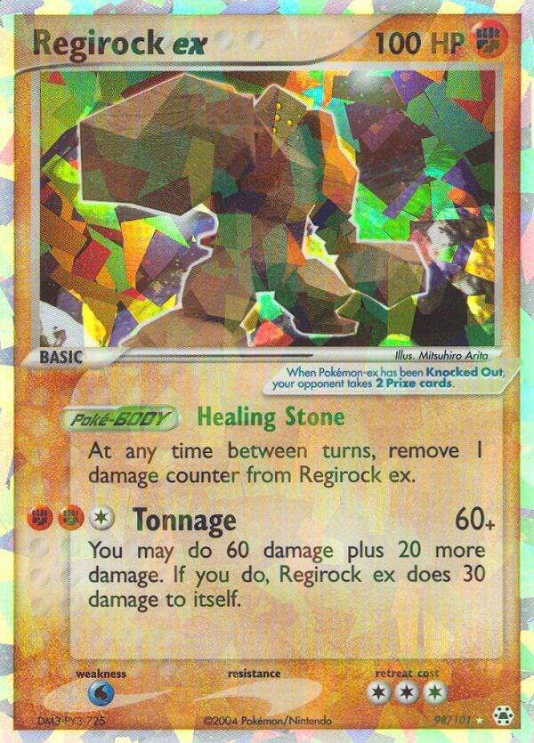 Regirock ex 98/101 card from Hidden Legends