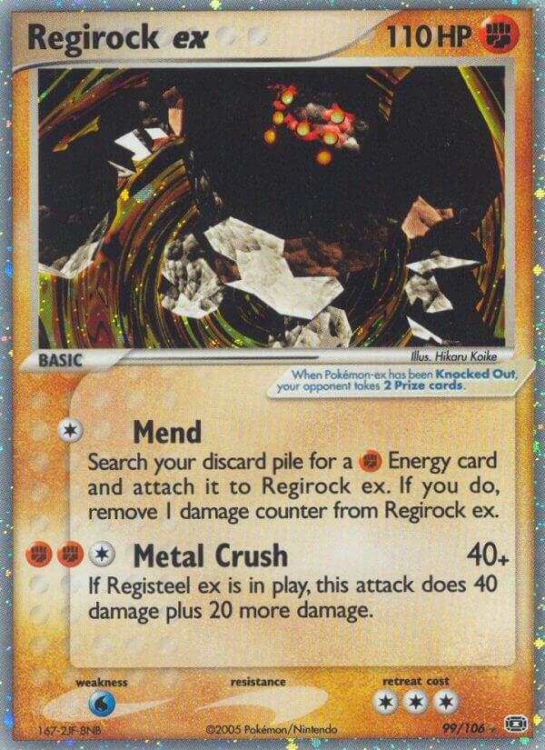 Regirock ex 99/106 card from Emerald