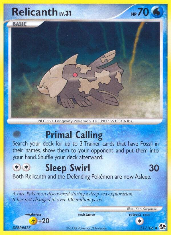 Relicanth 51/106 card from Great Encounters