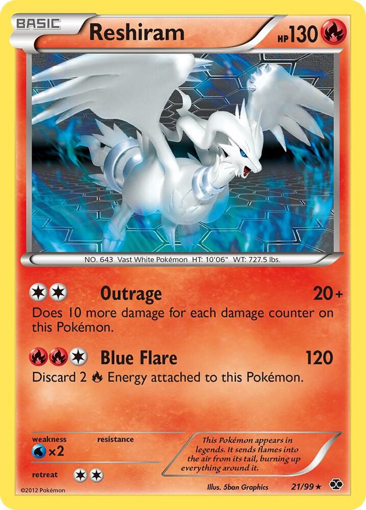 Reshiram 21/99 card from Next Destinies