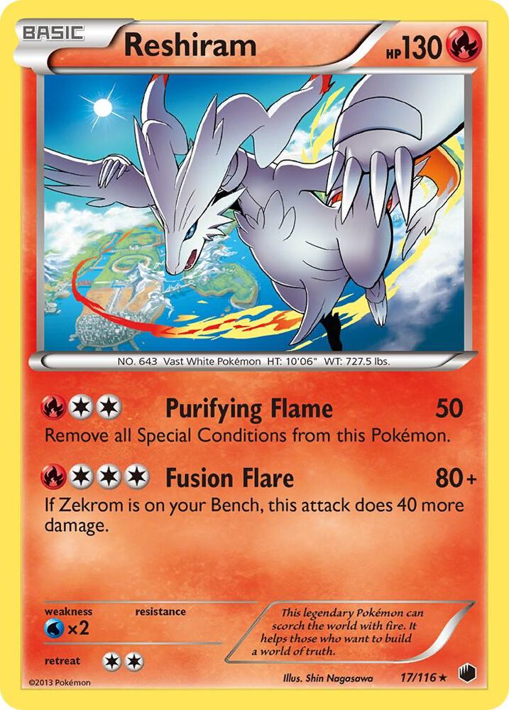 Reshiram 17/116 card from Plasma Freeze