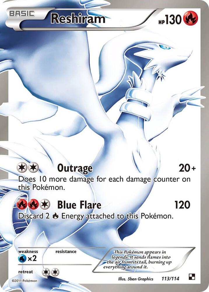 Reshiram (113 Full Art) 113/114 card from Black and White