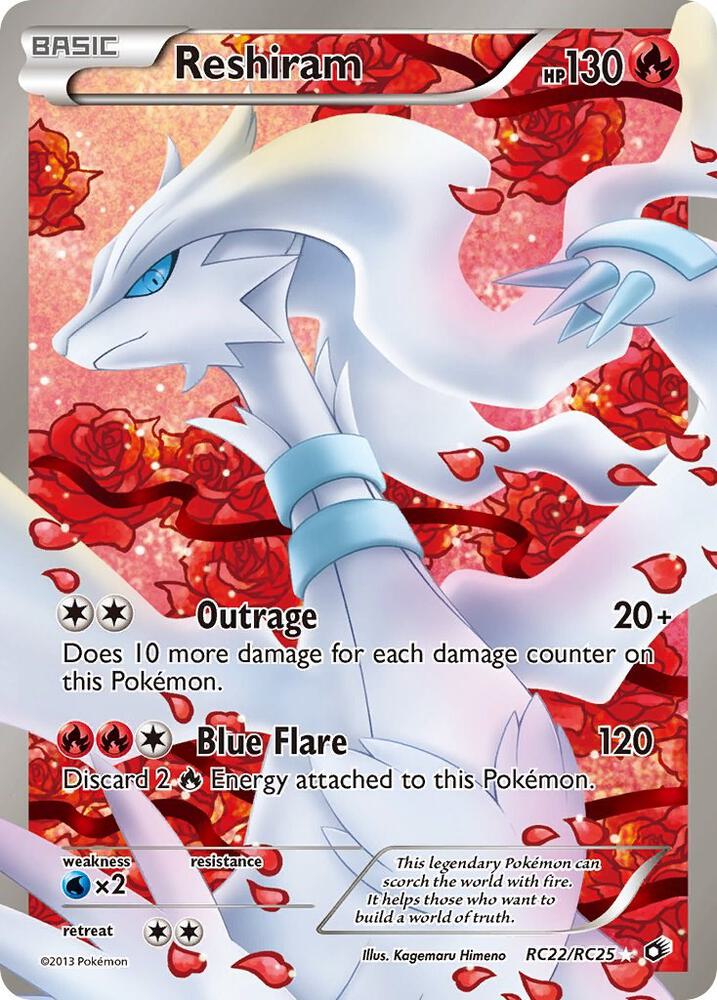 Reshiram (Full Art) RC22/RC25 card from Legendary Treasures: Radiant Collection