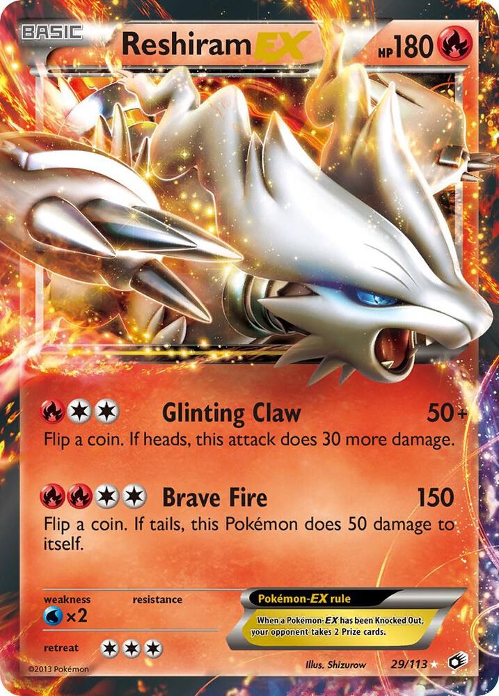 Reshiram EX 29/113 card from Legendary Treasures