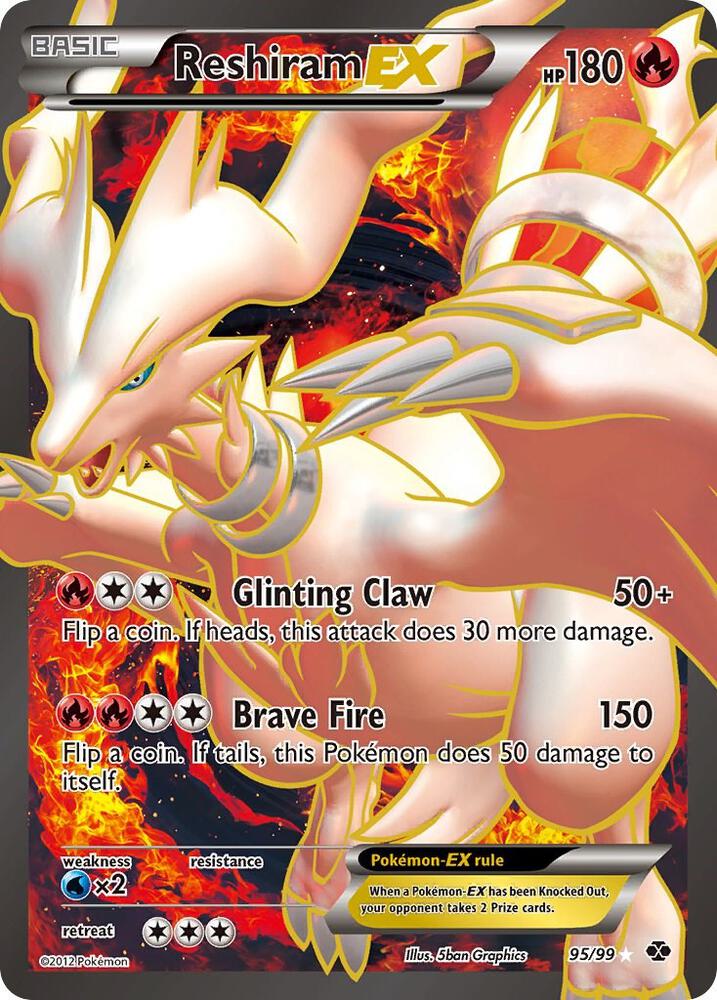 Reshiram EX (95 Full Art) 95/99 card from Next Destinies