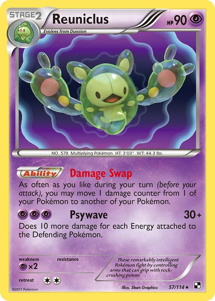 Reuniclus 57/114 card from Black and White