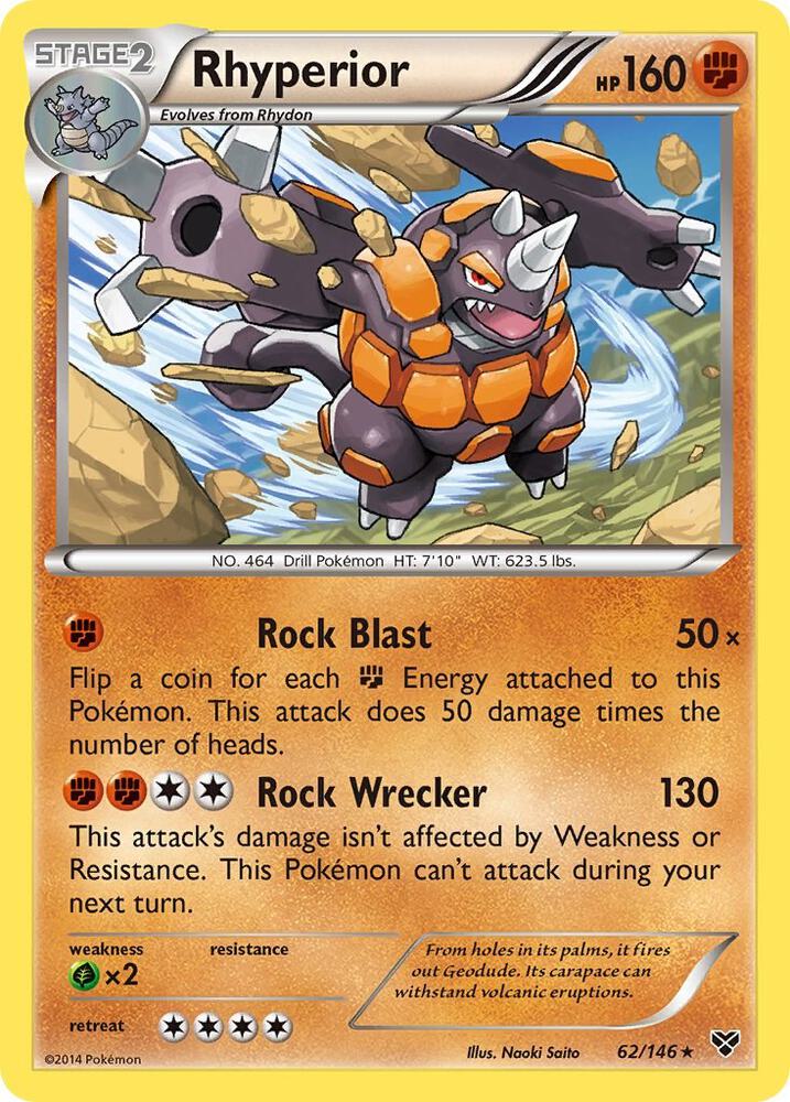 Rhyperior 62/146 card from XY Base Set