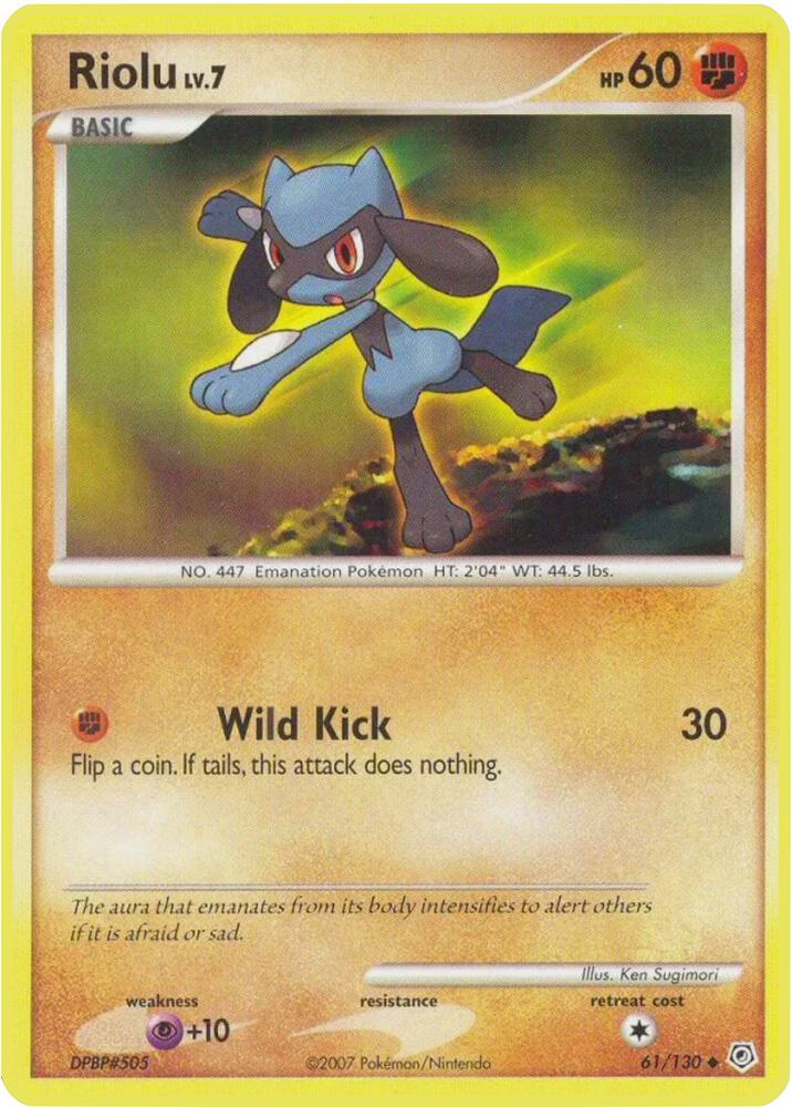 Riolu 61/130 card from Diamond and Pearl
