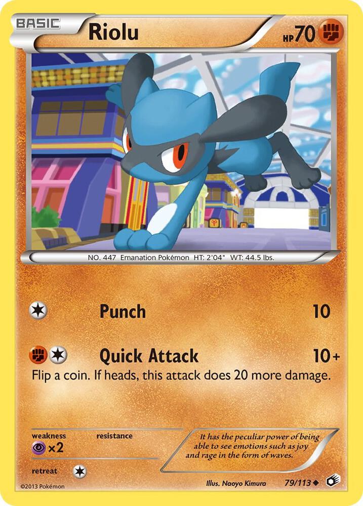 Riolu 79/113 card from Legendary Treasures