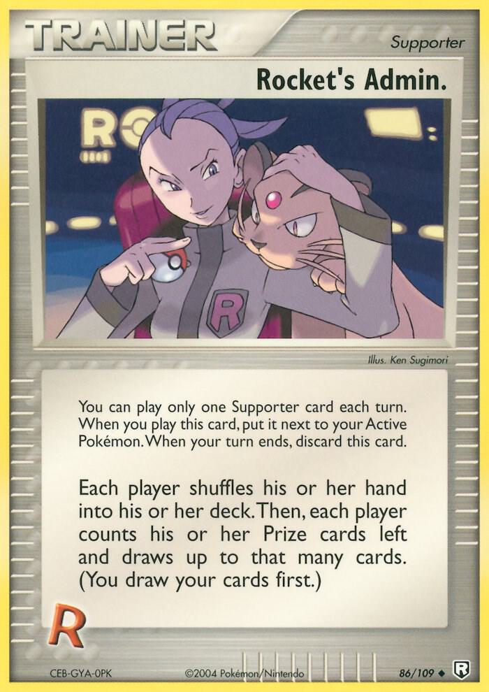 Rocket's Admin. 86/109 card from Team Rocket Returns