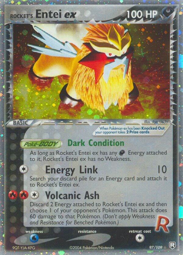 Rocket's Entei ex 97/109 card from Team Rocket Returns