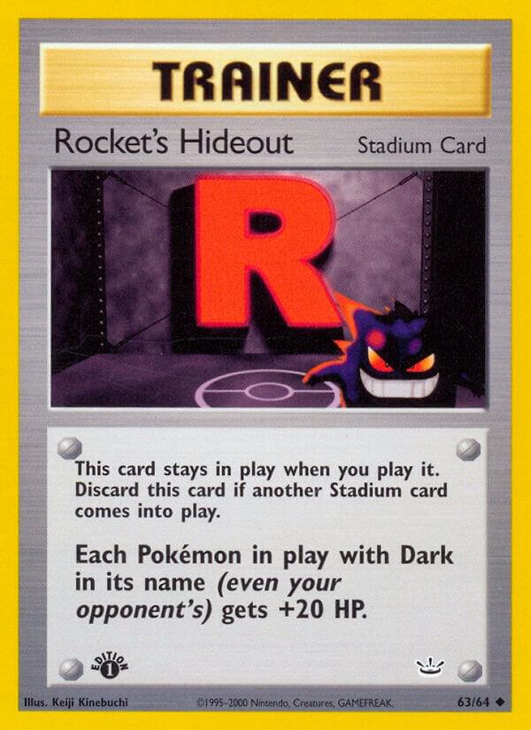 Rocket's Hideout 63/64 card from Neo Revelation