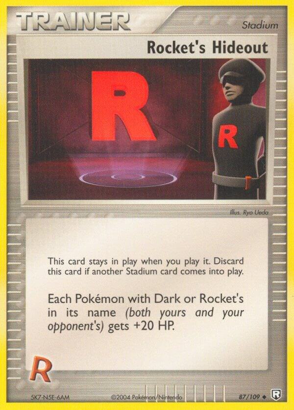 Rocket's Hideout 87/109 card from Team Rocket Returns