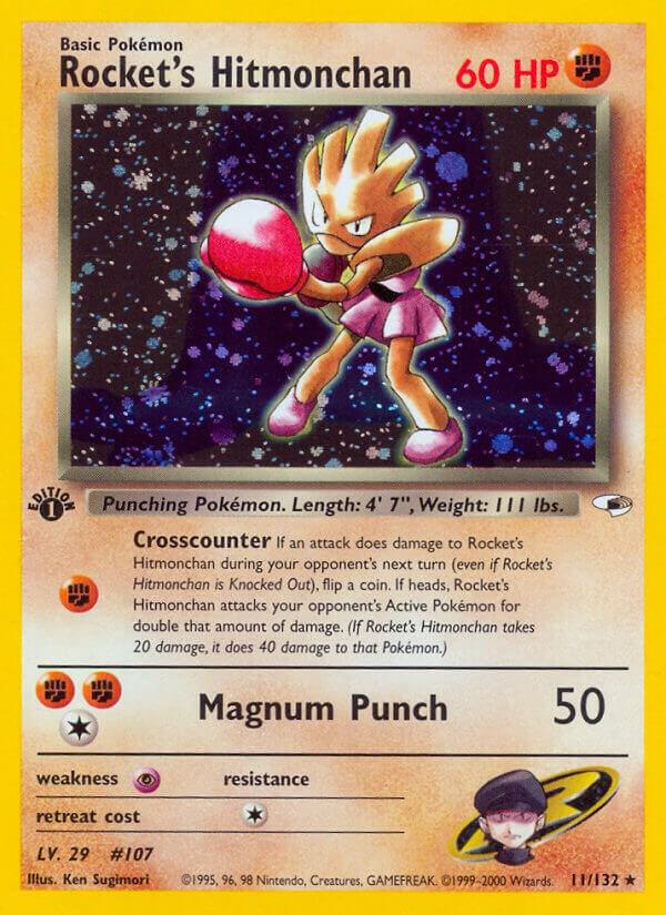 Rocket's Hitmonchan 011/132 card from Gym Heroes