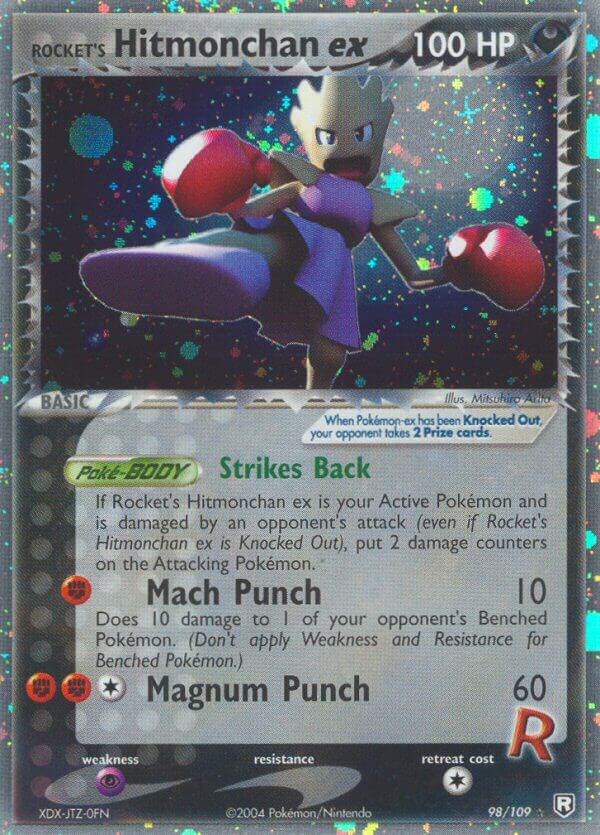 Rocket's Hitmonchan ex 98/109 card from Team Rocket Returns
