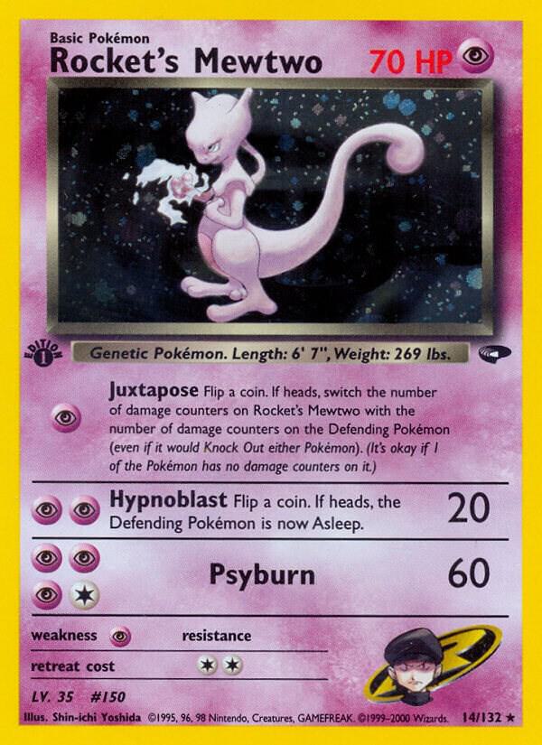 Rocket's Mewtwo 014/132 card from Gym Challenge