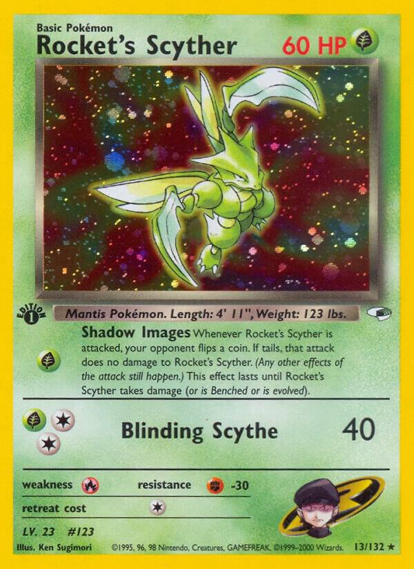 Rocket's Scyther 013/132 card from Gym Heroes