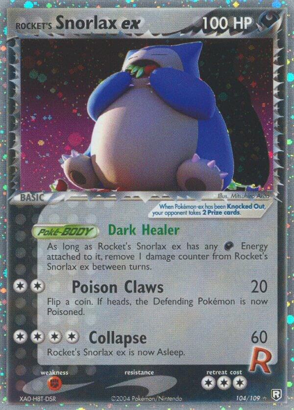 Rocket's Snorlax ex 104/109 card from Team Rocket Returns