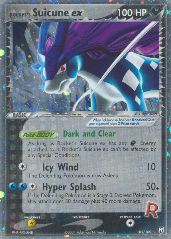 Rocket's Suicune ex 105/109 card from Team Rocket Returns
