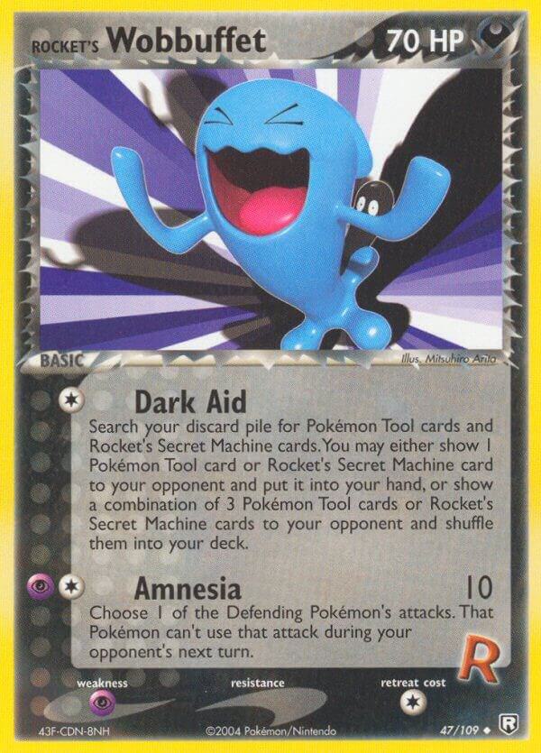 Rocket's Wobbuffet 47/109 card from Team Rocket Returns