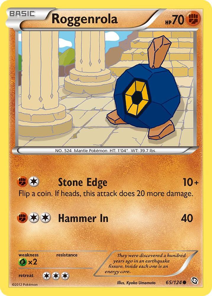 Roggenrola 65/124 card from Dragons Exalted