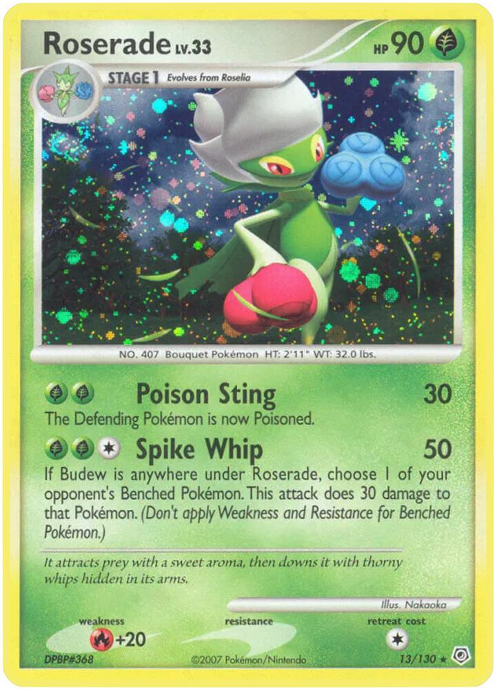 Roserade 13/130 card from Diamond and Pearl