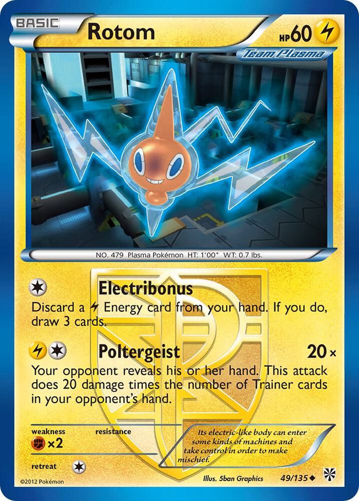Rotom (Team Plasma) 49/135 card from Plasma Storm
