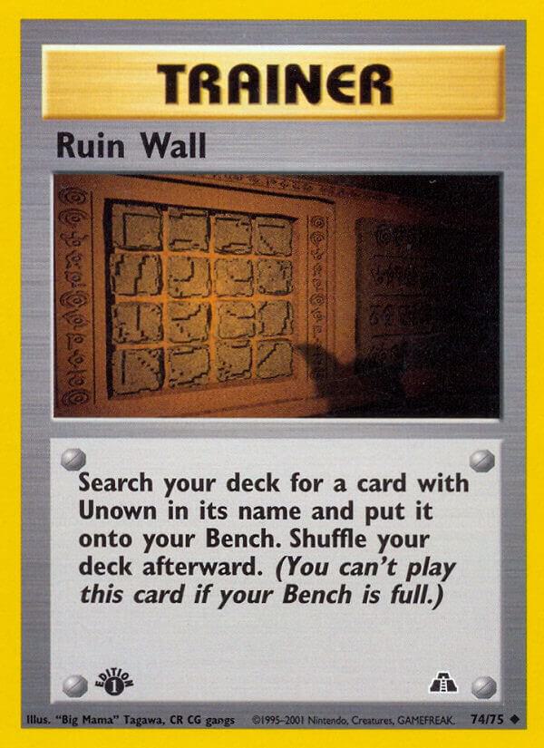 Ruin Wall 74/75 card from Neo Discovery