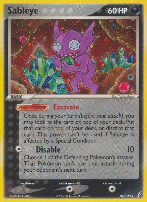 Sableye 10/100 card from Crystal Guardians