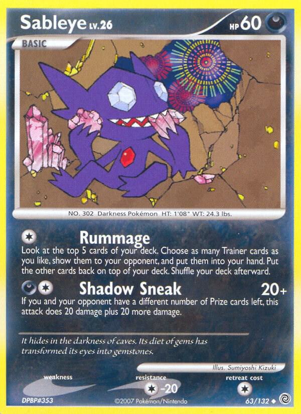 Sableye 63/132 card from Secret Wonders