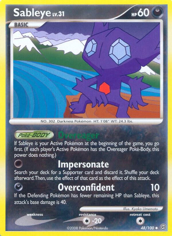 Sableye 48/100 card from Stormfront