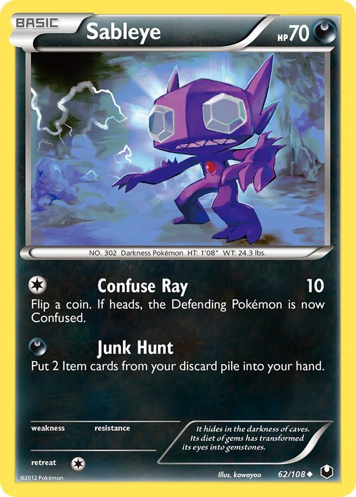 Sableye 62/108 card from Dark Explorers