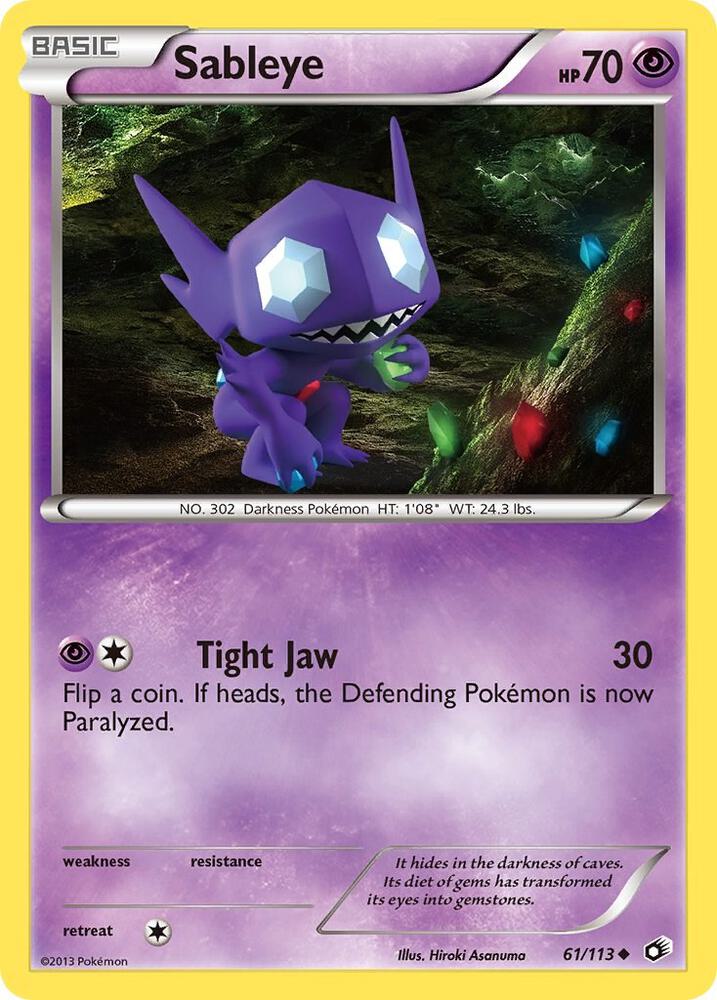 Sableye 61/113 card from Legendary Treasures