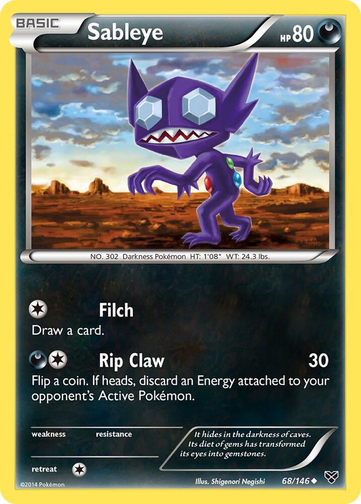 Sableye 68/146 card from XY Base Set