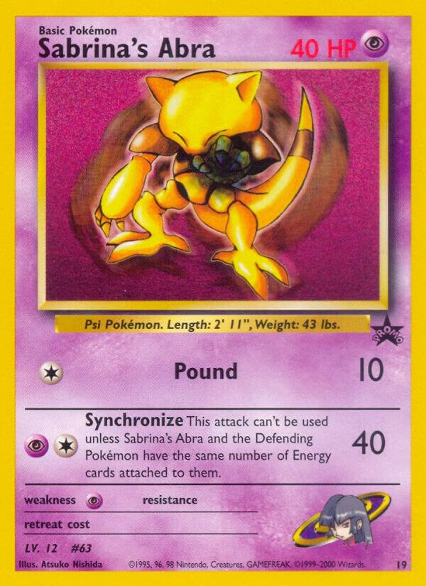 Sabrina's Abra 19/53 card from WoTC Promo