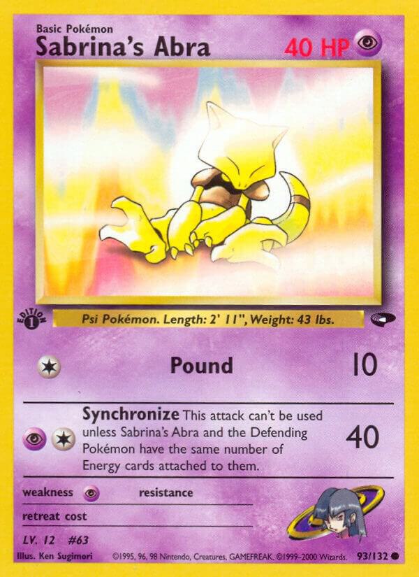 Sabrina's Abra (93) 093/132 card from Gym Challenge