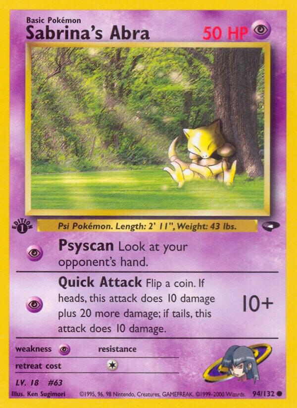 Sabrina's Abra (94) 094/132 card from Gym Challenge