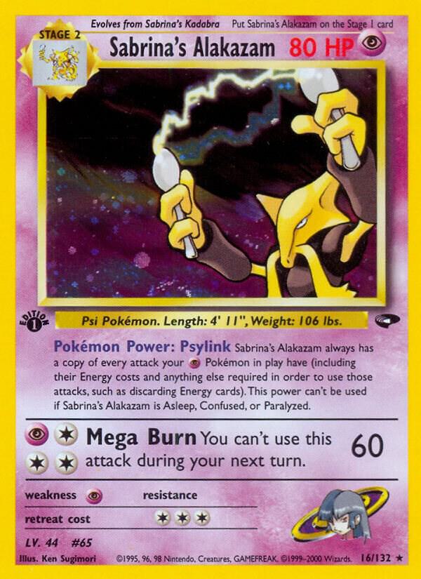 Sabrina's Alakazam 016/132 card from Gym Challenge