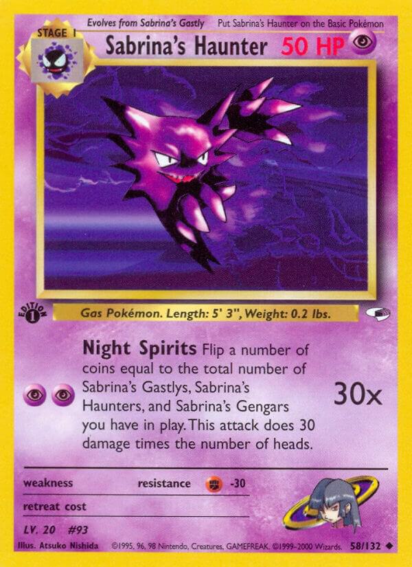 Sabrina's Haunter 058/132 card from Gym Heroes