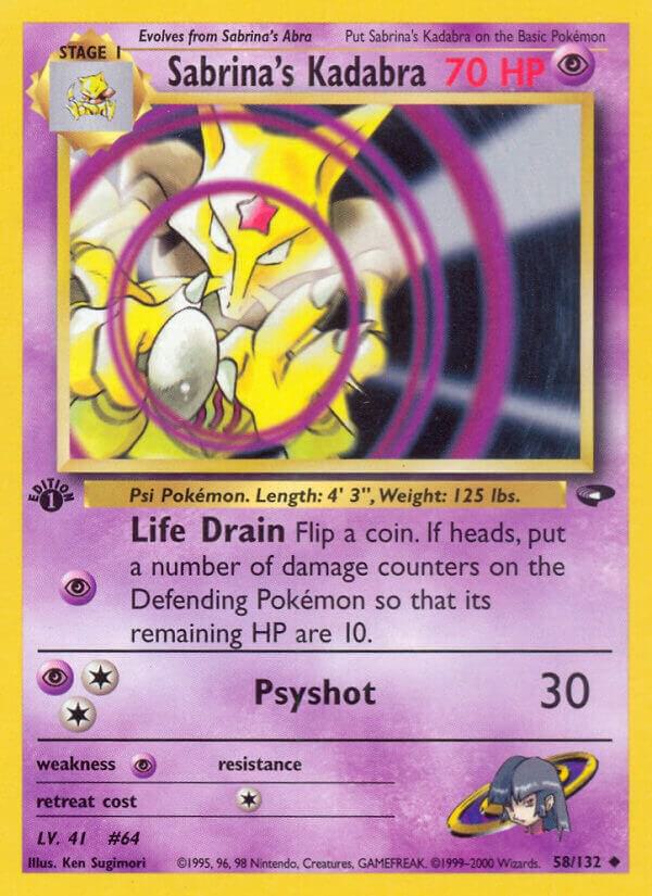 Sabrina's Kadabra 058/132 card from Gym Challenge