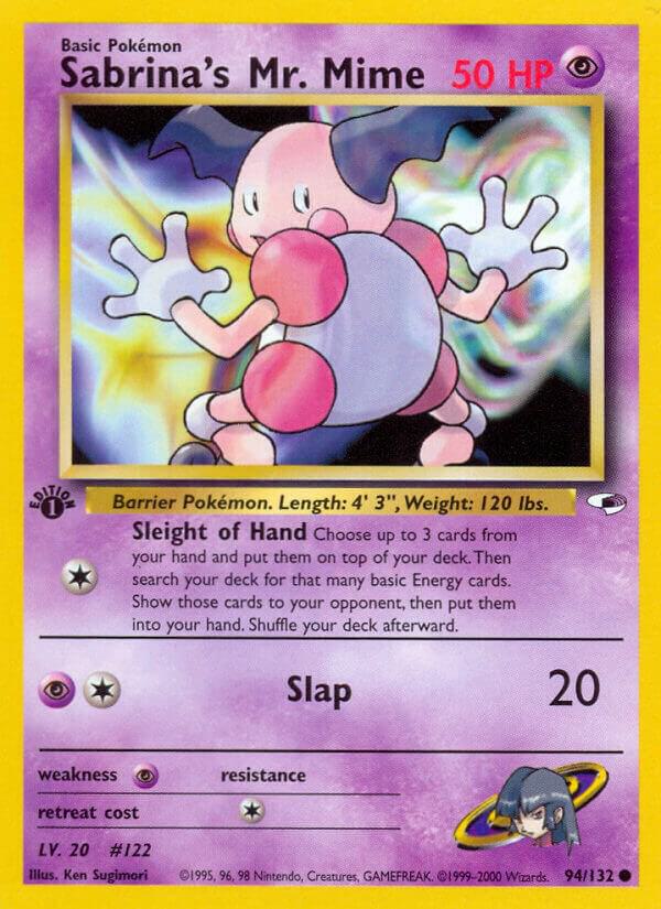 Sabrina's Mr. Mime 094/132 card from Gym Heroes